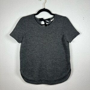 ♠️Madewell Structured Tie-Back Sweater Top Heather Charcoal Short Sleeve Size S